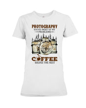 Load image into Gallery viewer, Solve Most Problems Camera Map Photography T-Shirt Ladies Tee