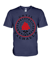 Load image into Gallery viewer, Viking Pattern Until Valhalla Tee Guys V-Neck