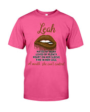 Load image into Gallery viewer, Leah A Mouth She Can't Control Quote Name T-Shirt Guys Tee