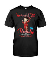 Load image into Gallery viewer, November Girl Sexy Beauty T-Shirt Ladies Flowy Tank