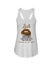 Load image into Gallery viewer, Leah A Mouth She Can't Control Quote Name T-Shirt Ladies Flowy Tank