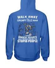 Load image into Gallery viewer, Grumpy Old Man Anger Issue For Stupid People Black T-Shirt Hoodie