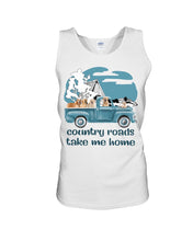 Load image into Gallery viewer, Country Road Golden Retriever Unisex Tank Top