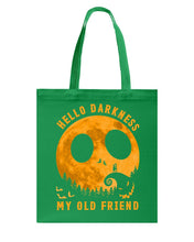Load image into Gallery viewer, Darkness My Old Friend Halloween T-Shirt Basketweave Tote Bag