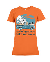 Load image into Gallery viewer, Country Road Golden Retriever Ladies Tee