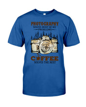 Load image into Gallery viewer, Solve Most Problems Camera Map Photography T-Shirt Guys Tee