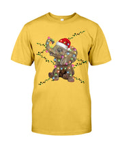 Load image into Gallery viewer, Elephant Color Light Christmas Gift Tee Guys Tee