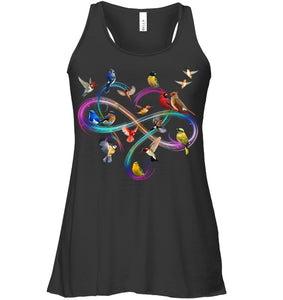 Bird Colorful Infinity Sign Ladies Flowy Tank