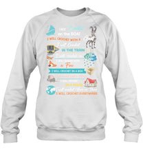 Load image into Gallery viewer, Crocheting Everywhere Black Quote T-Shirt Sweatshirt