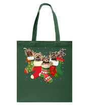 Load image into Gallery viewer, Yorkies In The Socks For Yorkie Lovers Christmas Gift Basketweave Tote Bag