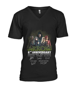 Arrow 8Th Anniversary Gift For Fans Black T-Shirt Guys V-Neck