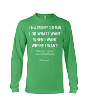 Load image into Gallery viewer, Grumpy Old Man March Wife Black Quote T-Shirt Unisex Long Sleeve