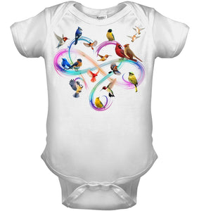 Bird Colorful Infinity Sign Baby Onesie