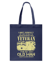 Load image into Gallery viewer, Veteran Australian Defence Force Gift For Grandpa Family Tee Basketweave Tote Bag
