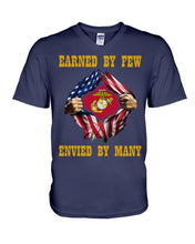 Load image into Gallery viewer, Earned By Few Envied By Many Black T-Shirt Guys V-Neck