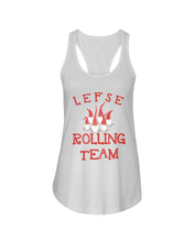 Load image into Gallery viewer, Lefse Rolling Team Cute Tee Ladies Flowy Tank