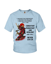 Load image into Gallery viewer, Samurai Consistent Persistent Resilient Quote T-Shirt Youth Tee