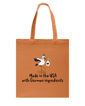 Load image into Gallery viewer, Made In The Usa With German Ingredients Tee Basketweave Tote Bag