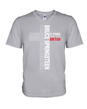 Load image into Gallery viewer, 71 Years Born To Run Bruce Springteen Black T-Shirt Guys V-Neck