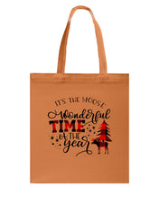 Load image into Gallery viewer, Funny Moose Wonderful Time Christmas Gift For Family Basketweave Tote Bag