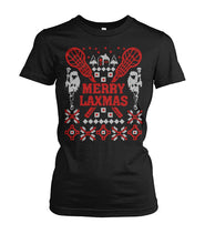 Load image into Gallery viewer, Funny Lacrosse Ugly Christmas Ladies Tee