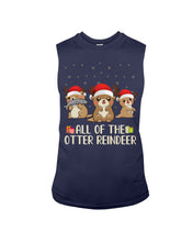 Load image into Gallery viewer, Merry Ottermas All Of The Otter Reindeer Black T-Shirt Unisex Long Sleeve