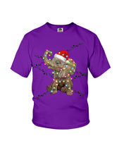 Load image into Gallery viewer, Elephant Color Light Christmas Gift Tee Youth Tee