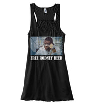 Load image into Gallery viewer, Free Rodney Reed Raise Your Voice 3 Ladies Flowy Tank