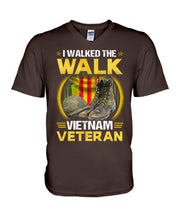 Load image into Gallery viewer, Walked The Walk Vietnam Veteran T-Shirt Guys V-Neck