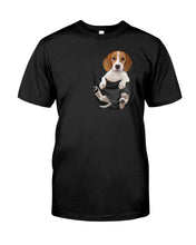 Load image into Gallery viewer, Beagle In The Pocket Funny T-Shirt Guys Tee