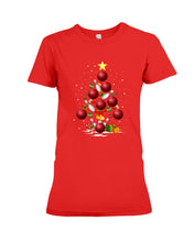 Load image into Gallery viewer, Bowling   Bowling Christmas Tree Christmas T-Shirt Ladies Tee