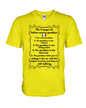 Load image into Gallery viewer, Italian Say Goodbye Funny Tee Guys V-Neck