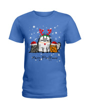 Load image into Gallery viewer, Merry Fluffmas Cute Cats Gift For Cat Lovers Ladies Tee