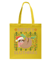 Load image into Gallery viewer, Merry Slothmas Christmas Gift For Kids Family Gift T-Shirt Basketweave Tote Bag