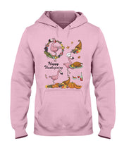 Load image into Gallery viewer, Flamingo Happy Thanksgiving Hoodie