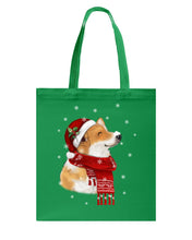 Load image into Gallery viewer, Corgi Christmas Gift Funny T-Shirt Basketweave Tote Bag