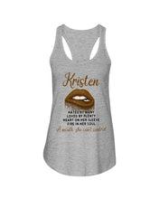 Load image into Gallery viewer, Kristen A Mouth She Can&#39;t Control Quote Name T-Shirt Ladies Flowy Tank