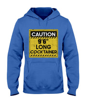 Load image into Gallery viewer, Caution 9&#39;6&#39;&#39; Long Cocktainer Black T-Shirt Hoodie