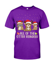 Load image into Gallery viewer, Merry Ottermas All Of The Otter Reindeer Black T-Shirt Guys Tee