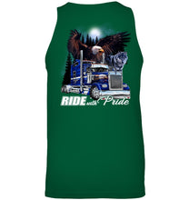 Load image into Gallery viewer, Ride With Pride Wolf Truck Black T-Shirt Unisex Tank Top