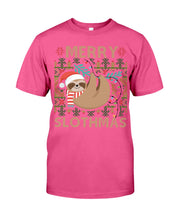 Load image into Gallery viewer, Merry Slothmas Christmas Gift For Kids Family Gift T-Shirt Guys Tee