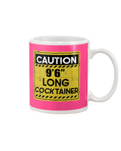 Load image into Gallery viewer, Caution 9&#39;6&#39;&#39; Long Cocktainer Black T-Shirt Mug