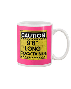 Caution 9'6'' Long Cocktainer Black T-Shirt Mug