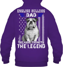 Load image into Gallery viewer, English Bulldog  - The Man - The Myth - The Legend Black T-Shirt Hoodie