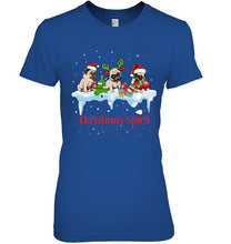 Load image into Gallery viewer, Pug Christmas Gift Black T-Shirt Ladies Tee