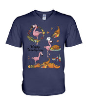 Load image into Gallery viewer, Flamingo Happy Thanksgiving Guys V-Neck