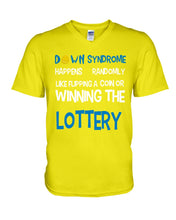 Load image into Gallery viewer, Down Syndrome Lottery Black T-Shirt Gift Guys V-Neck