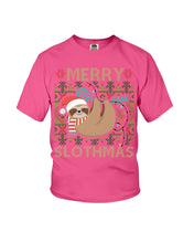 Load image into Gallery viewer, Merry Slothmas Christmas Gift For Kids Family Gift T-Shirt Youth Tee