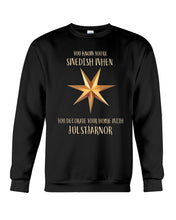 Load image into Gallery viewer, Christmas Star Swedish Julstarnor Black T-Shirt Sweatshirt