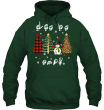 Load image into Gallery viewer, Let It Snow Christmas Snowman Asl Gift Tee Hoodie